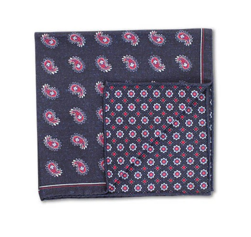 DOUBLE PRINT FOULARD POCHETTE