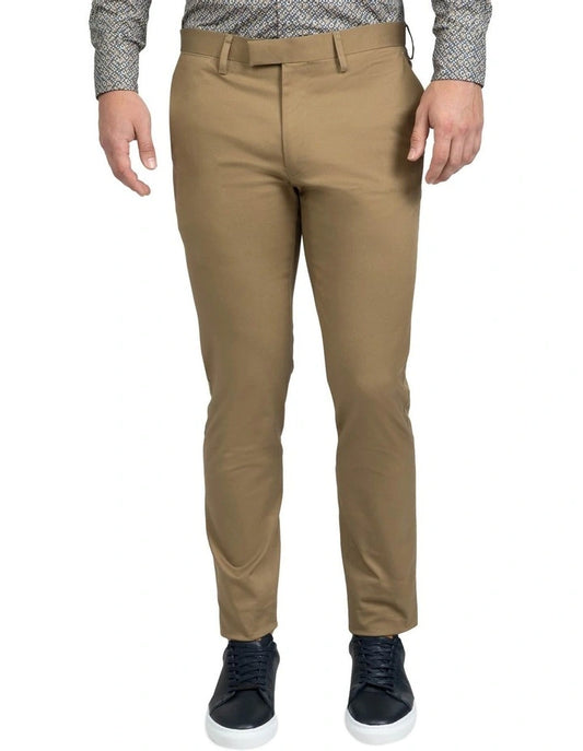 Slim Fit Taupe Luca Chino -FAJ706